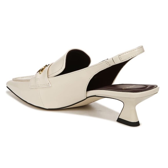 SOLD Vanilla Slingback Pointed Toe Kitten Comma Heel - Picture 4 of 9